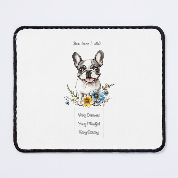 Item preview, Demure Mindful and Cutesy Black and White French Bulldog designed and sold by M1234s.