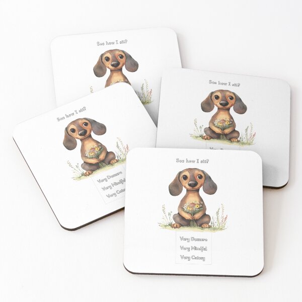 Item preview, Demure Mindful and Cutesy Daschund Doxie designed and sold by M1234s.