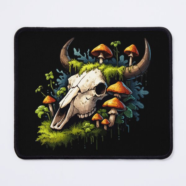 Item preview, Overgrown Botany Bull Skull Mushroom designed and sold by TomFrontierArt.