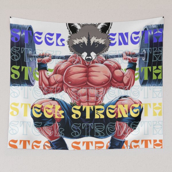 Item preview, Raccoon in the gym increases strength and healthy lifestyle designed and sold by MAR1RJD.