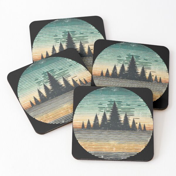 Item preview, Vintage Forest Landscape - Retro Sunset Pines. designed and sold by Linework Studio.