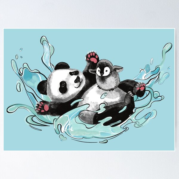Item preview, Un panda con poderes de pingüino se lanza al agua: una divertida aventura acuática designed and sold by Pandositive.