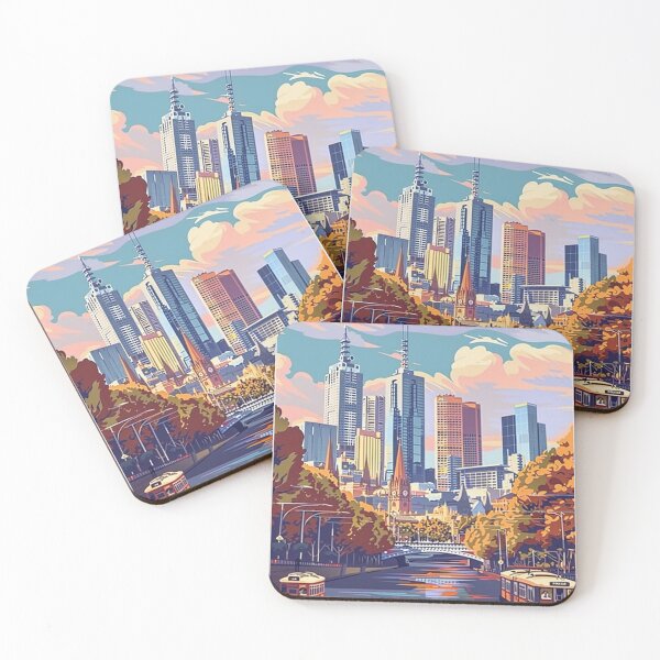 Item preview, Melbourne Travel Poster, Perfect Gift for Travel Enthusiasts, Vintage Style Wall Art, Australia Wall art for home decor, Melbourne print. Sticker designed and sold by Thegalleryshop1.