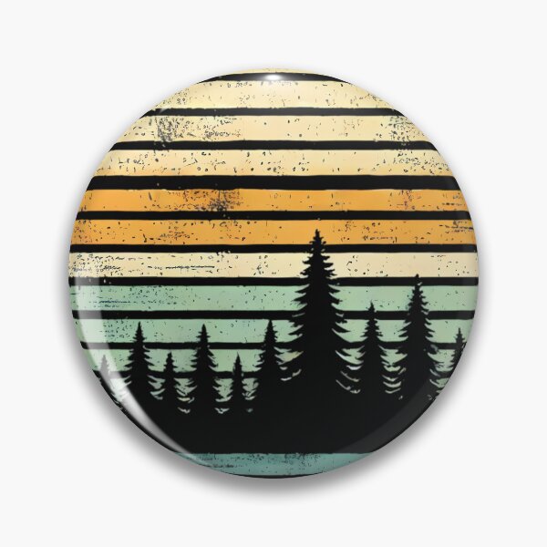 Artikelvorschau, Retro-Sonnenuntergangskiefern – Vintage-Naturästhetik. entworfen und verkauft von Linework Studio.