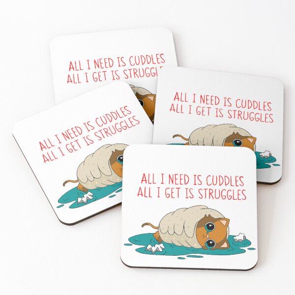 Item preview, Struggle Kitty Red Text designed and sold by 8th-Degree-Art.