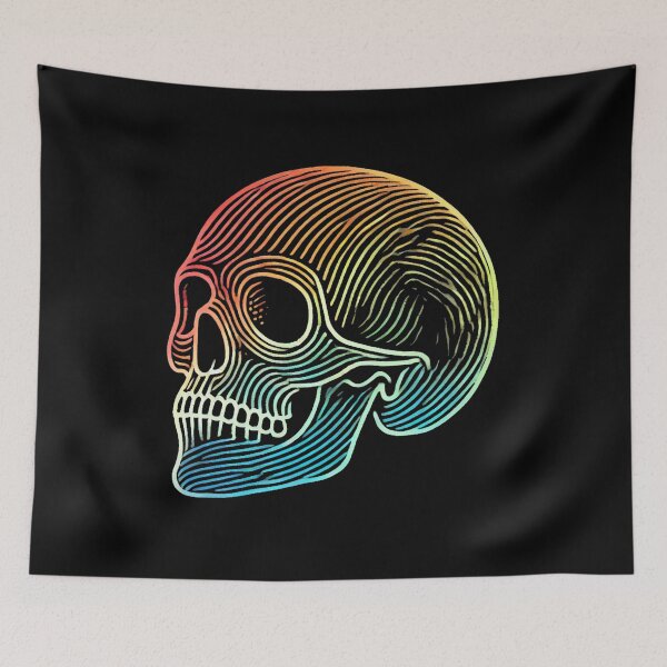 Item preview, Colorful Rainbow Skull Outline designed and sold by Blink Art Studio.