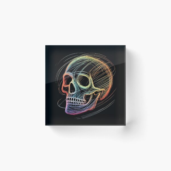 Item preview, Colorful Rainbow Skull Outline designed and sold by Blink Art Studio.