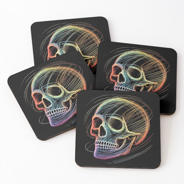 Item preview, Colorful Rainbow Skull Outline designed and sold by Blink Art Studio.