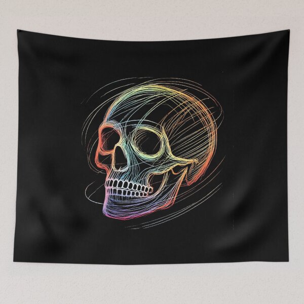 Item preview, Colorful Rainbow Skull Outline designed and sold by Blink Art Studio.
