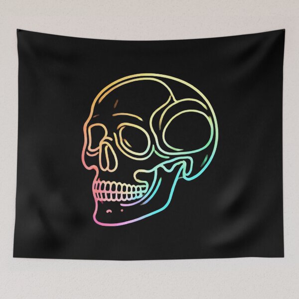 Item preview, Colorful Rainbow Skull Outline designed and sold by Blink Art Studio.
