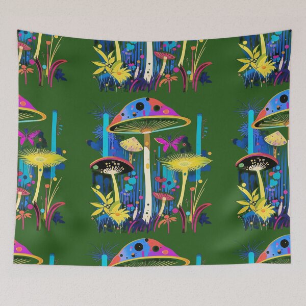 Item preview, Mushrooms in a magical forest. Neo-expressionism.  designed and sold by Natalia-Vlad.