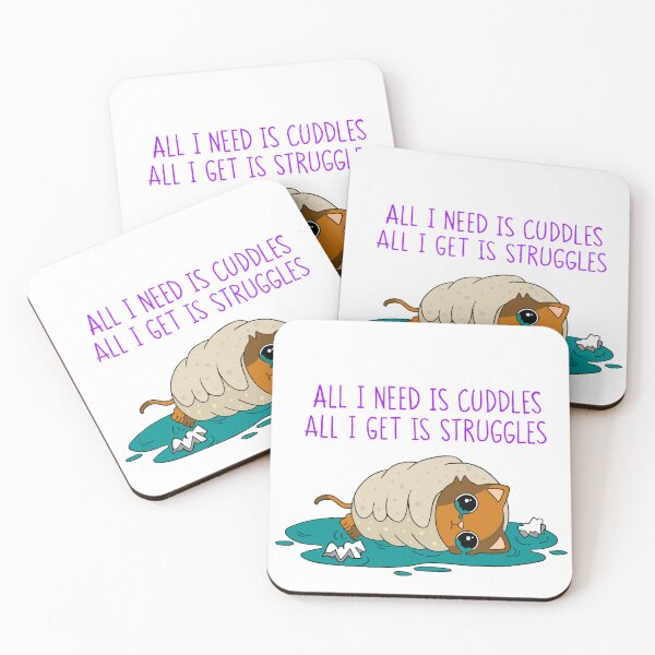 Item preview, Struggle Kitty Purple Text designed and sold by 8th-Degree-Art.