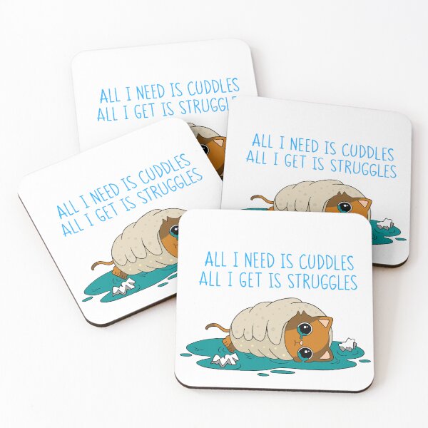 Item preview, Struggle Kitty Blue Text designed and sold by 8th-Degree-Art.