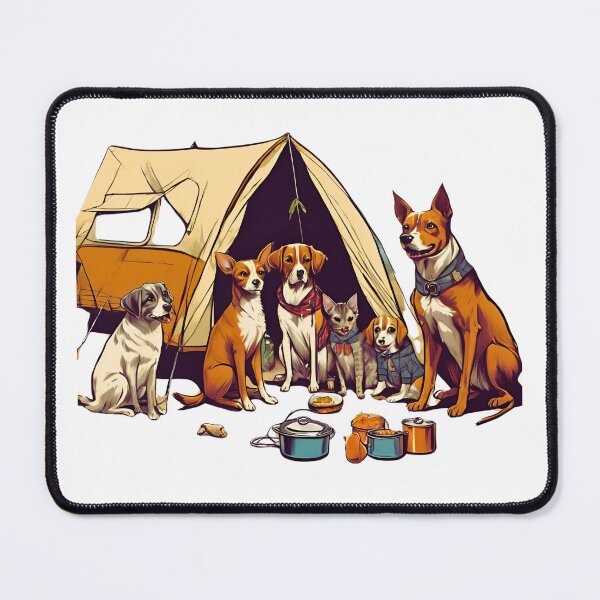 Item preview, Retro Pets Camping designed and sold by FitEnvy.