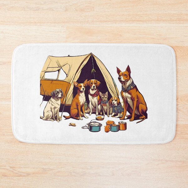 Item preview, Retro Pets Camping designed and sold by FitEnvy.