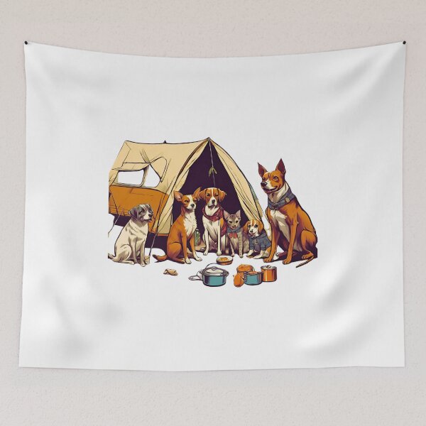 Item preview, Retro Pets Camping designed and sold by FitEnvy.