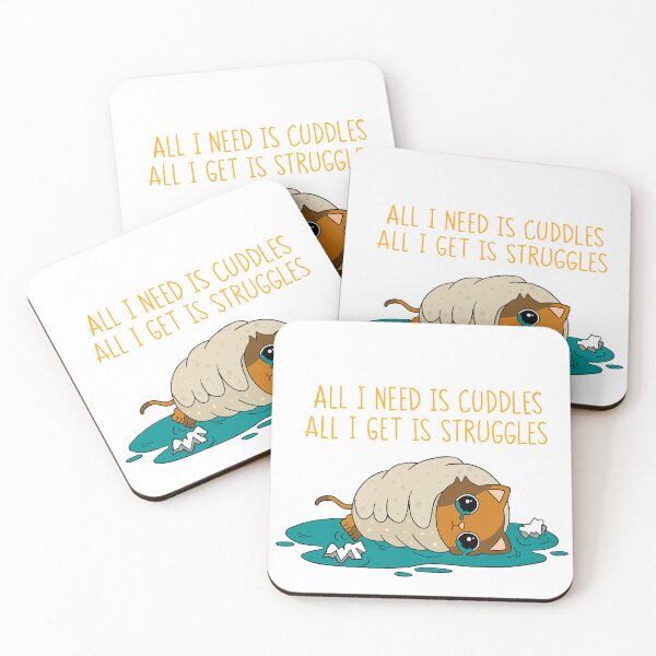 Item preview, Struggle Kitty Orange Text designed and sold by 8th-Degree-Art.
