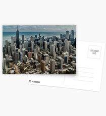 A helicopter view of downtown Chicago Postcards
