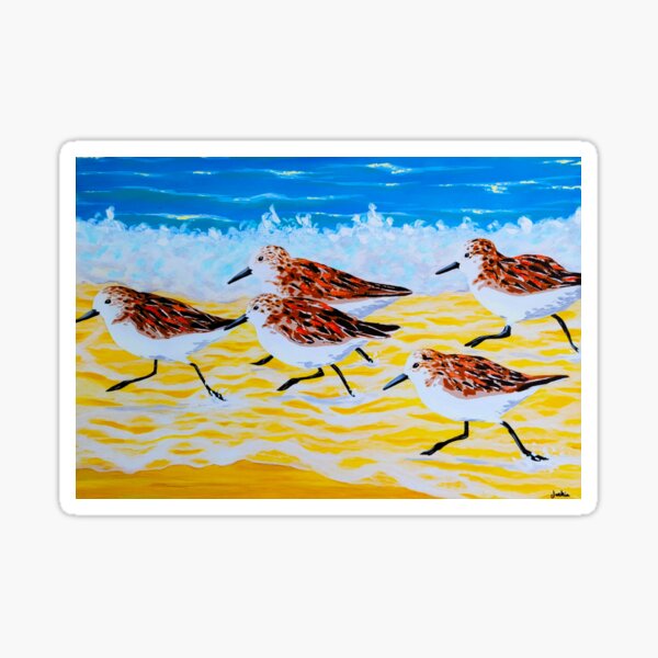 Item preview, Running Sandpipers, Vibrant Seabirds designed and sold by Jackie-Creates.