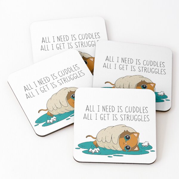 Item preview, Struggle Kitty Grey Text designed and sold by 8th-Degree-Art.