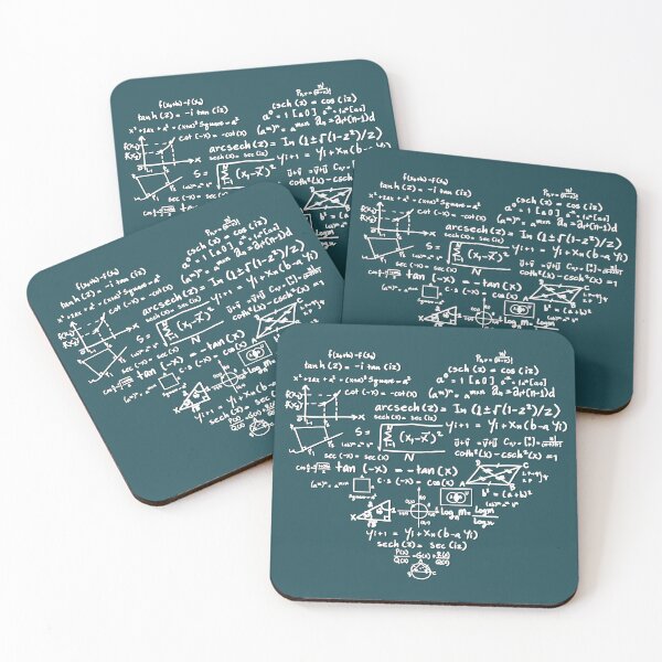 Item preview, Math Lover's Heart: Chalkboard Formula Art (White) designed and sold by Margival.