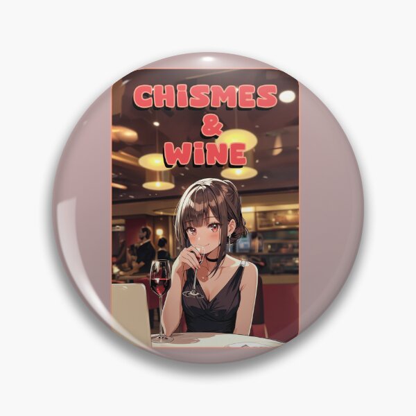 Item preview, gossip and wine anime style illustration designed and sold by La Loca.
