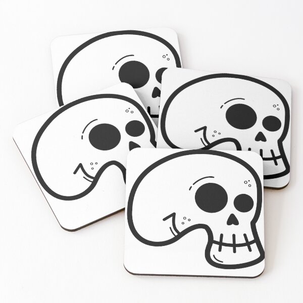 Item preview, Cute smiling Halloween skull in minimalist style designed and sold by chaaval.