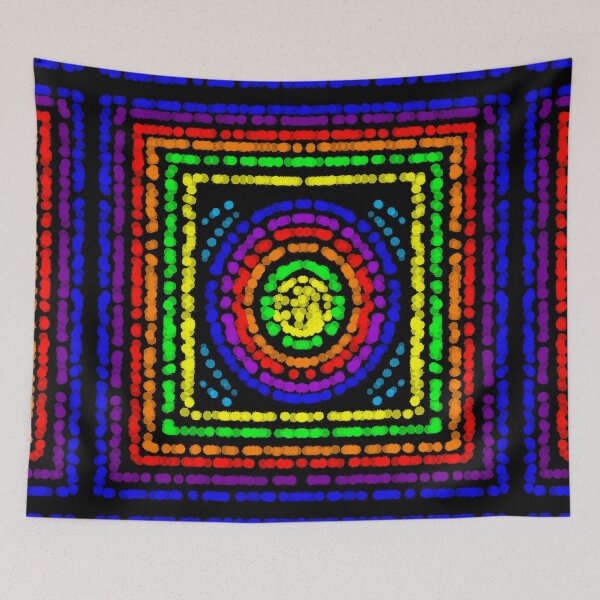 Item preview, Colorful geometric design,rainbow colors circles and squares designed and sold by Stefrait-7.