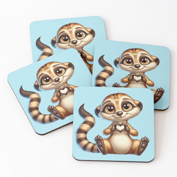Item preview, meerkat, meerkat sticker, meerkat magnet, meerkat love sign designed and sold by Janetlousart.