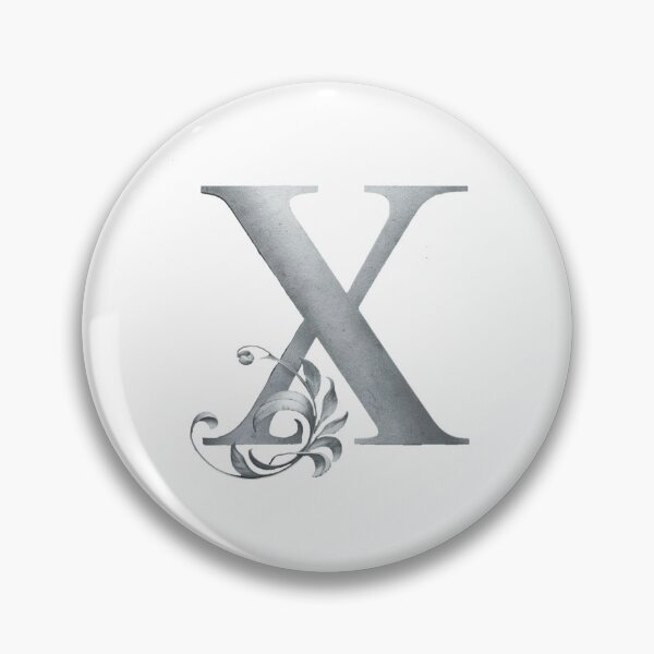 Item preview, Luxury Floral Monogram X: Elegant Grey and Silver Typography designed and sold by Fil4.