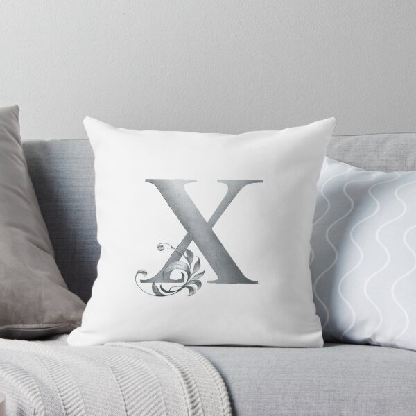Item preview, Luxury Floral Monogram X: Elegant Grey and Silver Typography designed and sold by Fil4.