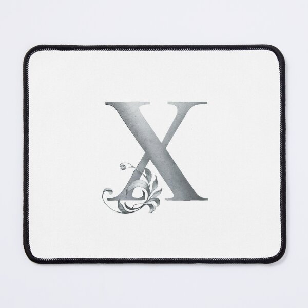 Item preview, Luxury Floral Monogram X: Elegant Grey and Silver Typography designed and sold by Fil4.