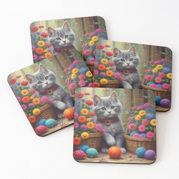 Item preview, Kitten and yarn designed and sold by DimitraMimika.