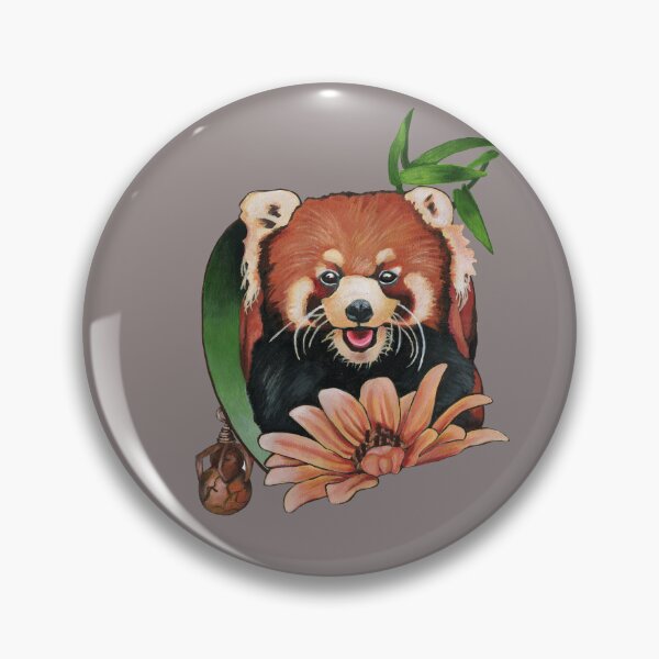 Item preview, Red panda with wild flower designed and sold by KnowingWonder.