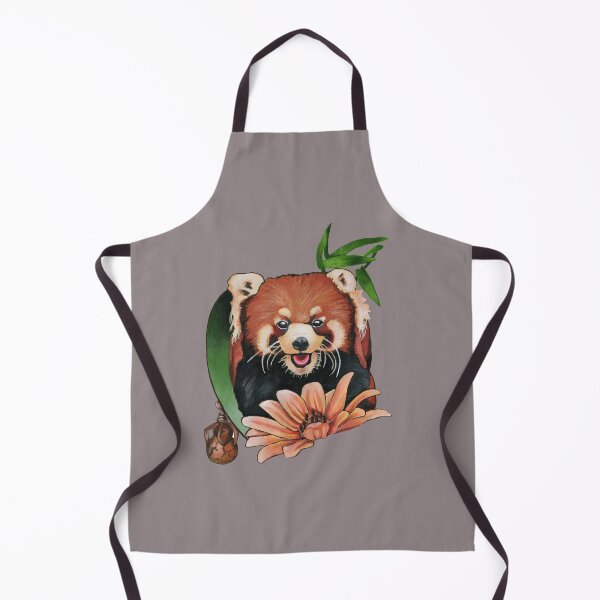 Item preview, Red panda with wild flower designed and sold by KnowingWonder.