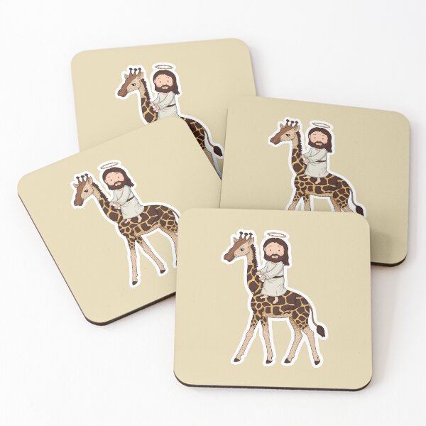 Item preview, Giraffe riding a Jesus x Jesus loves giraffe designed and sold by The  Knick Knack Nook.