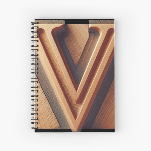 WOOD TYPE LETTER V Spiral Notebook