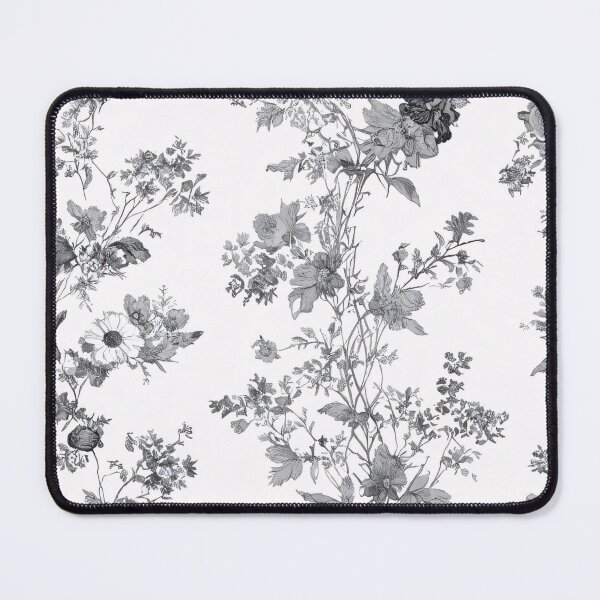Item preview, Monochrome Wildflower Toile de Jouy Pattern designed and sold by SeamPix.