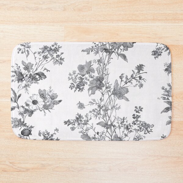 Item preview, Monochrome Wildflower Toile de Jouy Pattern designed and sold by SeamPix.