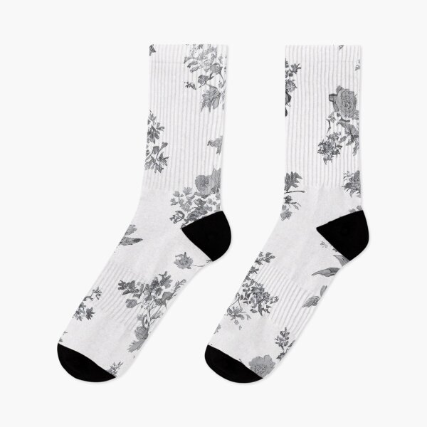 Item preview, Monochrome Wildflower Toile de Jouy Pattern designed and sold by SeamPix.
