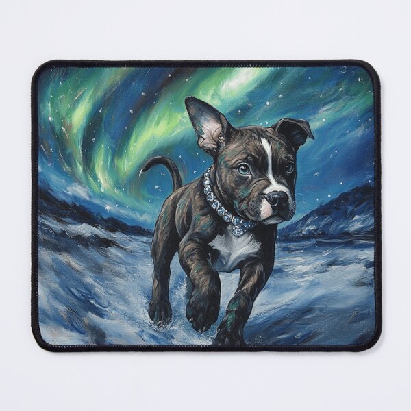 Item preview,  Brindle Staffy Under Northern Lights designed and sold by Nocturne  Paws.