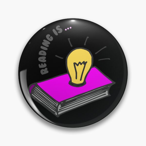 Item preview, Reading is... Pink Book And Light Bulb designed and sold by ZIPsketch.