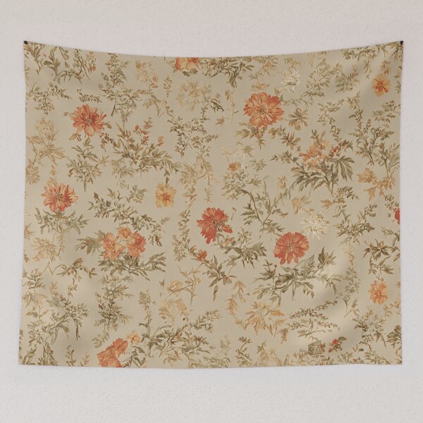 Item preview, Earthy Wildflower Toile de Jouy Pattern designed and sold by SeamPix.