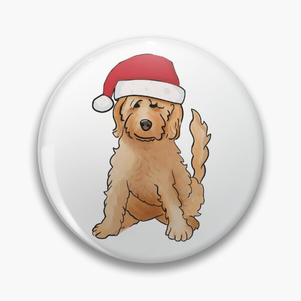 Item preview, Goldendoodle in a Santa Hat , Artist Designed Sticker designed and sold by Katherine Mills .