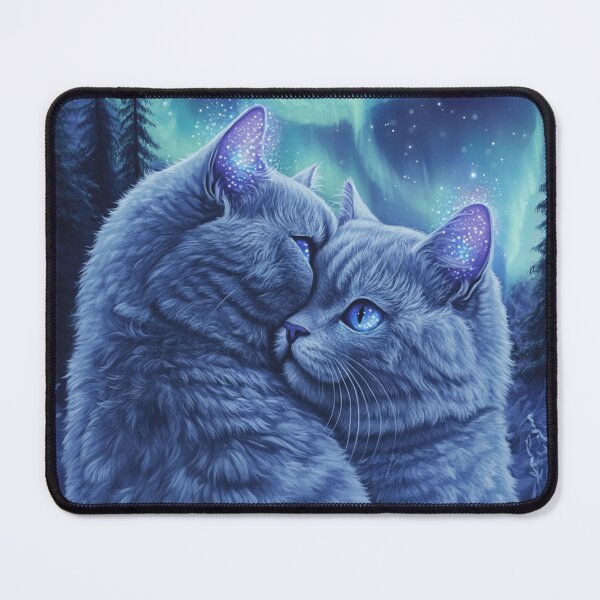 Item preview, Cuddly British Shorthair Cats Under Northern Lights designed and sold by Nocturne  Paws.