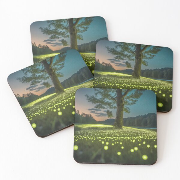 Item preview, Night Field with Glowing Orbs designed and sold by BestArtByArvind.