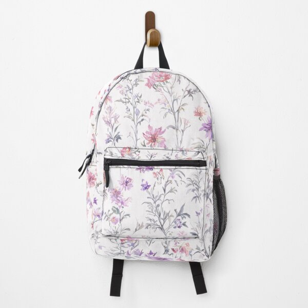 Item preview, Purple Whimsical Wildflower Toile de Jouy Pattern designed and sold by SeamPix.