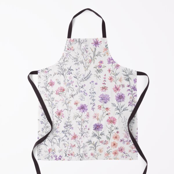 Item preview, Purple Whimsical Wildflower Toile de Jouy Pattern designed and sold by SeamPix.