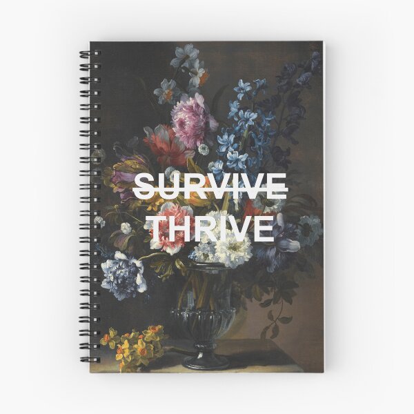 Item preview, Renaissance Still Life Flowers Painting + Thrive Text Quote designed and sold by VoyagerVintage.