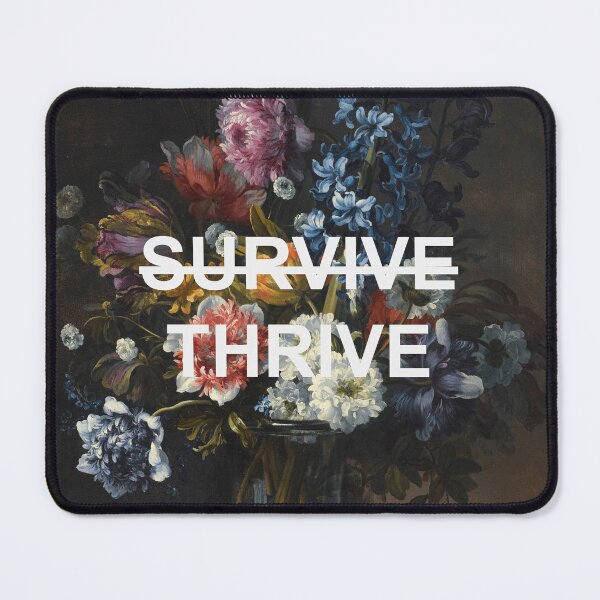 Item preview, Renaissance Still Life Flowers Painting + Thrive Text Quote designed and sold by VoyagerVintage.